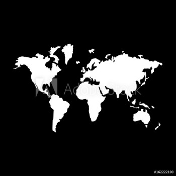 Picture of World map it is the white color icon 